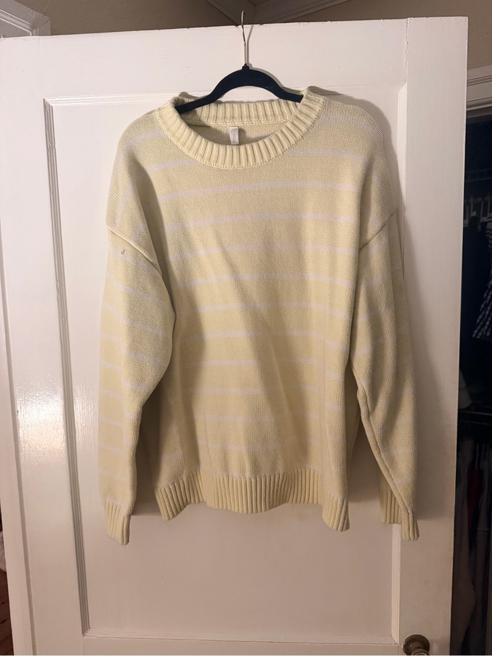 Wishlist muted yellow striped sweater 🌼✨